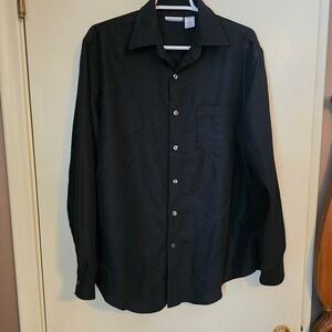 Men's Black with Black Stripes BREAKWATER long-sleeved button-up shirt Size‎ Med